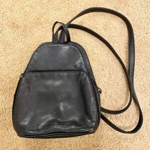 Vintage Black Leather Backpack